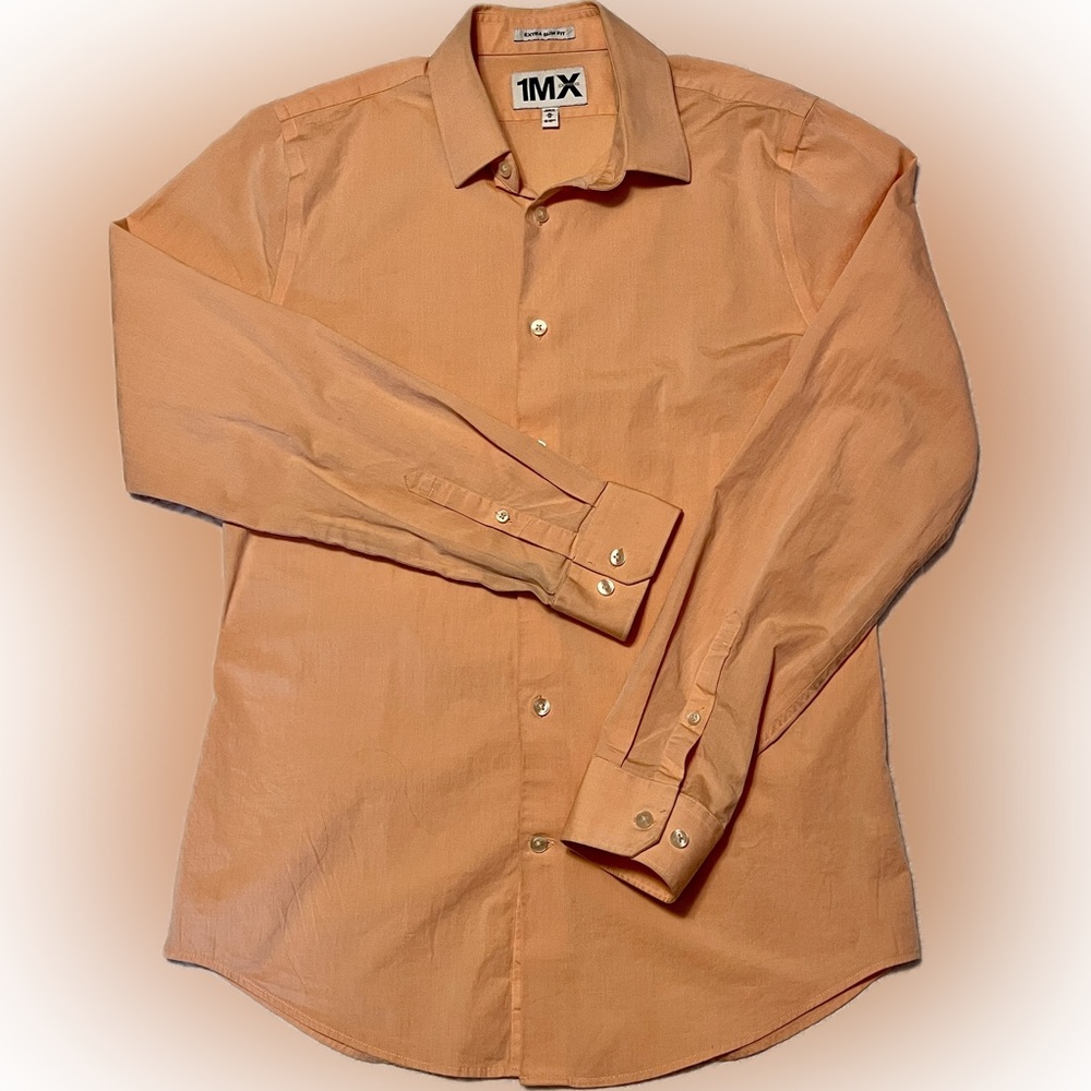 Express Men’s Orange Dress Shirt - Size Medium